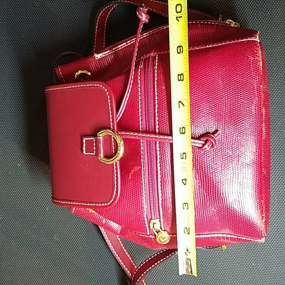 LANCEL PARIS Made in FRANCE Red Leather Backpack Vintage Distressed Zipper - Picture 7 of 16